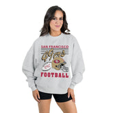 San Francisco 49ers Gameday Couture Women's Home Turf Oversized Premium Fleece Pullover Sweatshirt - Ash outlet