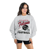 Atlanta Falcons Gameday Couture Women's Home Turf Oversized Premium Fleece Pullover Sweatshirt - Ash online
