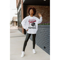 Atlanta Falcons Gameday Couture Women's Home Turf Oversized Premium Fleece Pullover Sweatshirt - Ash online