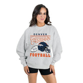 Denver Broncos Gameday Couture Women's Home Turf Oversized Premium Fleece Pullover Sweatshirt - Ash cheap