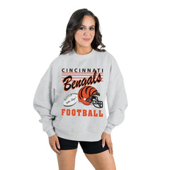 Cincinnati Bengals Gameday Couture Women's Home Turf Oversized Premium Fleece Pullover Sweatshirt - Ash for sale