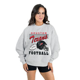Houston Texans Gameday Couture Women's Home Turf Oversized Premium Fleece Pullover Sweatshirt - Ash for sale