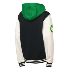Boston Celtics Youth Hardwood Classics Courtside Fleece Full-Snap Hoodie Jacket - Black | Mitchell & Ness online