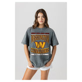 Washington Commanders Gameday Couture Women's Oversized Classic Grind Washed T-Shirt - Gray for sale