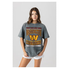 Washington Commanders Gameday Couture Women's Oversized Classic Grind Washed T-Shirt - Gray for sale