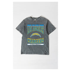 Los Angeles Chargers Gameday Couture Women's Oversized Classic Grind Washed T-Shirt - Gray online