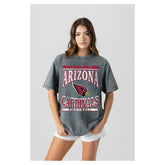 Arizona Cardinals Gameday Couture Women's Oversized Classic Grind Washed T-Shirt - Gray cheap