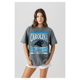 Carolina Panthers Gameday Couture Women's Oversized Classic Grind Washed T-Shirt - Gray discount