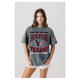 Houston Texans Gameday Couture Women's Oversized Classic Grind Washed T-Shirt - Gray online