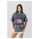 New York Giants Gameday Couture Women's Oversized Classic Grind Washed T-Shirt - Gray outlet