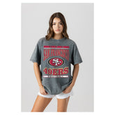 San Francisco 49ers Gameday Couture Women's Oversized Classic Grind Washed T-Shirt - Gray cheap
