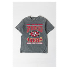 San Francisco 49ers Gameday Couture Women's Oversized Classic Grind Washed T-Shirt - Gray cheap