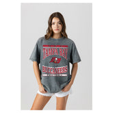 Tampa Bay Buccaneers Gameday Couture Women's Oversized Classic Grind Washed T-Shirt - Gray sale