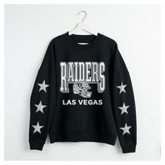 Las Vegas Raiders Gameday Couture Women's Pure Victory Rhinestud Star-Sleeve Pullover Sweatshirt - Black sale