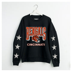 Cincinnati Bengals Gameday Couture Women's Pure Victory Rhinestud Star-Sleeve Pullover Sweatshirt - Black on sale