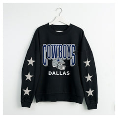 Dallas Cowboys Gameday Couture Women's Pure Victory Rhinestud Star-Sleeve Pullover Sweatshirt - Black online