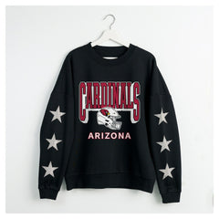 Arizona Cardinals Gameday Couture Women's Pure Victory Rhinestud Star-Sleeve Pullover Sweatshirt - Black online