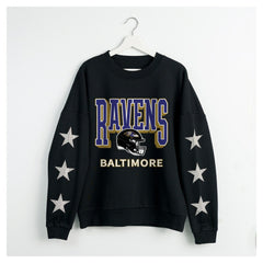 Baltimore Ravens Gameday Couture Women's Pure Victory Rhinestud Star-Sleeve Pullover Sweatshirt - Black online