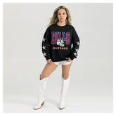 Buffalo Bills Gameday Couture Women's Pure Victory Rhinestud Star-Sleeve Pullover Sweatshirt - Black for sale