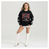 Chicago Bears Gameday Couture Women's Pure Victory Rhinestud Star-Sleeve Pullover Sweatshirt - Black outlet