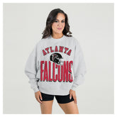 Atlanta Falcons Gameday Couture Women's Fierce Focus Premium Oversized Fleece Pullover Sweatshirt - Ash discount