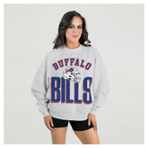 Buffalo Bills Gameday Couture Women's Fierce Focus Premium Oversized Fleece Pullover Sweatshirt - Ash discount