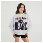 Chicago Bears Gameday Couture Women's Fierce Focus Premium Oversized Fleece Pullover Sweatshirt - Ash online
