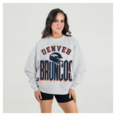 Denver Broncos Gameday Couture Women's Fierce Focus Premium Oversized Fleece Pullover Sweatshirt - Ash online