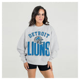 Detroit Lions Gameday Couture Women's Fierce Focus Premium Oversized Fleece Pullover Sweatshirt - Ash cheap