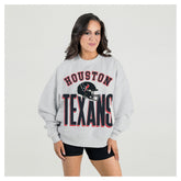 Houston Texans Gameday Couture Women's Fierce Focus Premium Oversized Fleece Pullover Sweatshirt - Ash on sale