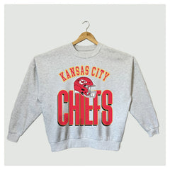 Kansas City Chiefs Gameday Couture Women's Fierce Focus Premium Oversized Fleece Pullover Sweatshirt - Ash online