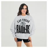 Las Vegas Raiders Gameday Couture Women's Fierce Focus Premium Oversized Fleece Pullover Sweatshirt - Ash on sale