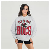 Tampa Bay Buccaneers Gameday Couture Women's Fierce Focus Premium Oversized Fleece Pullover Sweatshirt - Ash for sale