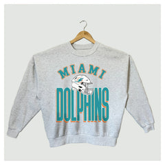 Miami Dolphins Gameday Couture Women's Fierce Focus Premium Oversized Fleece Pullover Sweatshirt - Ash cheap