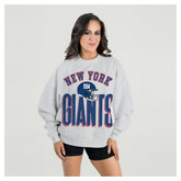 New York Giants Gameday Couture Women's Fierce Focus Premium Oversized Fleece Pullover Sweatshirt - Ash sale