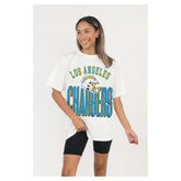 Los Angeles Chargers Gameday Couture Women's Oversized Classic Fierce Focus T-Shirt - White discount