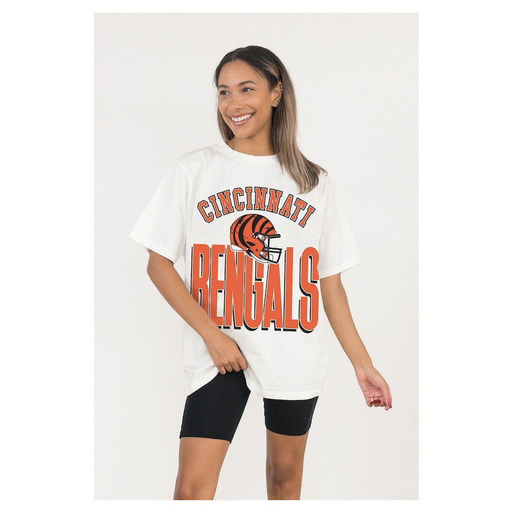 Cincinnati Bengals Gameday Couture Women's Oversized Classic Fierce Focus T-Shirt - White outlet