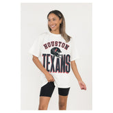 Houston Texans Gameday Couture Women's Oversized Classic Fierce Focus T-Shirt - White outlet