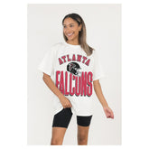 Atlanta Falcons Gameday Couture Women's Oversized Classic Fierce Focus T-Shirt - White outlet