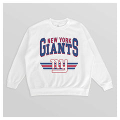 New York Giants Gameday Couture Women's Swift Strike Premium Oversized Fleece Pullover Sweatshirt - White on sale