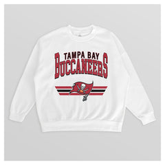 Tampa Bay Buccaneers Gameday Couture Women's Swift Strike Premium Oversized Fleece Pullover Sweatshirt - White for sale
