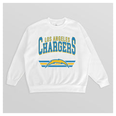 Los Angeles Chargers Gameday Couture Women's Swift Strike Premium Oversized Fleece Pullover Sweatshirt - White discount