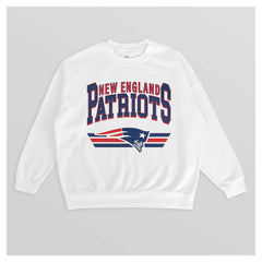 New England Patriots Gameday Couture Women's Swift Strike Premium Oversized Fleece Pullover Sweatshirt - White outlet
