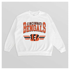Cincinnati Bengals Gameday Couture Women's Swift Strike Premium Oversized Fleece Pullover Sweatshirt - White discount