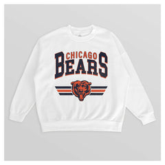 Chicago Bears Gameday Couture Women's Swift Strike Premium Oversized Fleece Pullover Sweatshirt - White discount