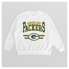 Green Bay Packers Gameday Couture Women's Swift Strike Premium Oversized Fleece Pullover Sweatshirt - White online