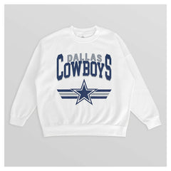 Dallas Cowboys Gameday Couture Women's Swift Strike Premium Oversized Fleece Pullover Sweatshirt - White outlet