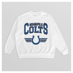 Indianapolis Colts Gameday Couture Women's Swift Strike Premium Oversized Fleece Pullover Sweatshirt - White outlet