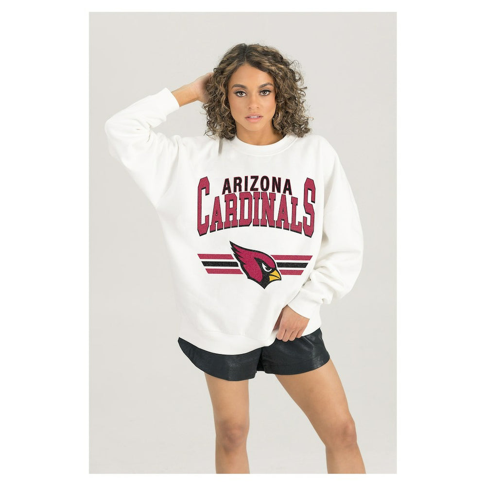 Arizona Cardinals Gameday Couture Women's Swift Strike Premium Oversized Fleece Pullover Sweatshirt - White online