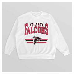 Atlanta Falcons Gameday Couture Women's Swift Strike Premium Oversized Fleece Pullover Sweatshirt - White for sale